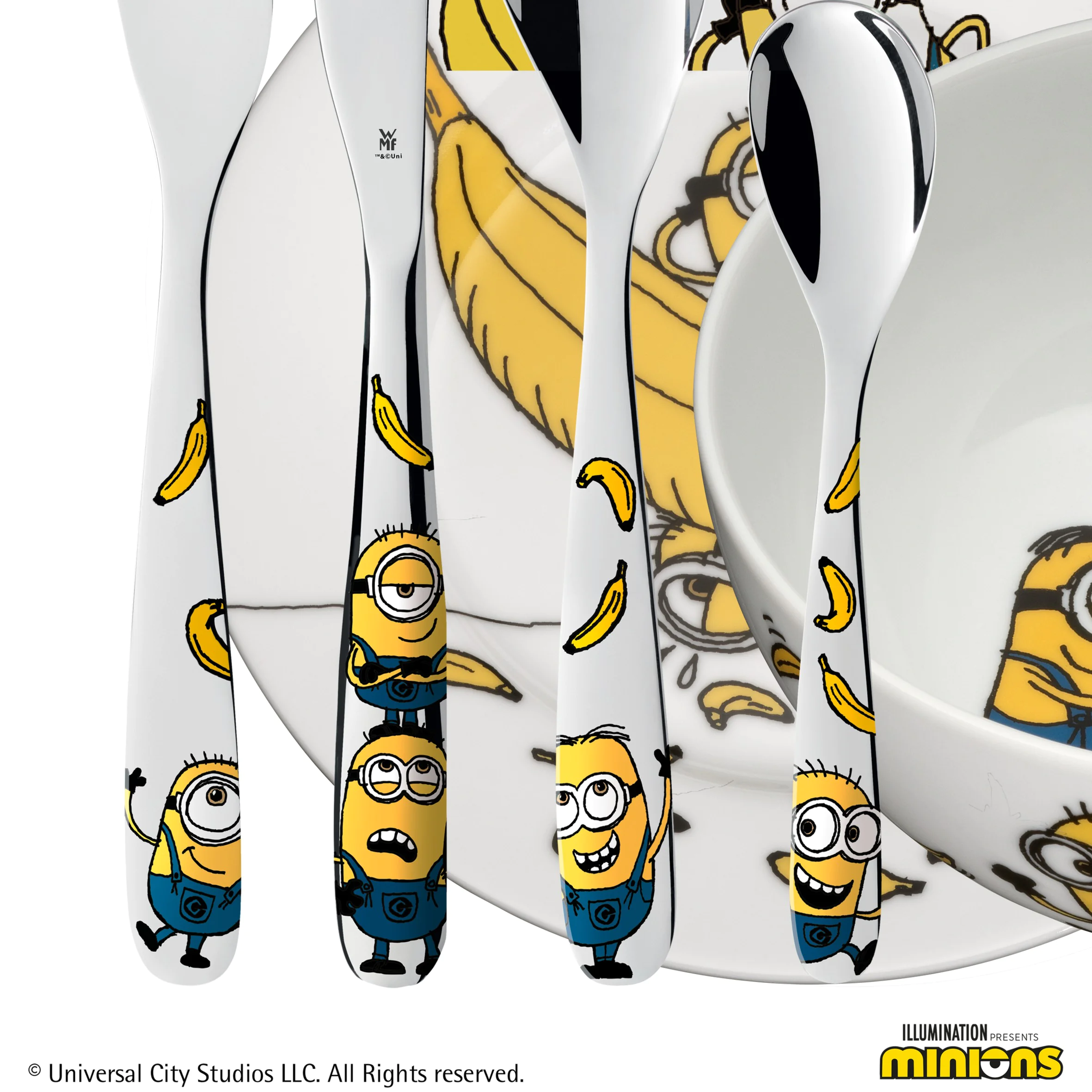 Дитячий набір столових приборів WMF MINIONS 6 предметів 1286079964 (12.8607.9964)